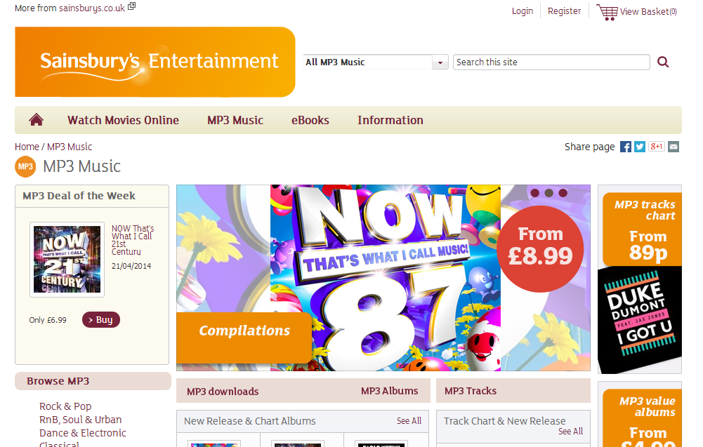 Sainbury Entertainment PPC Landing Page