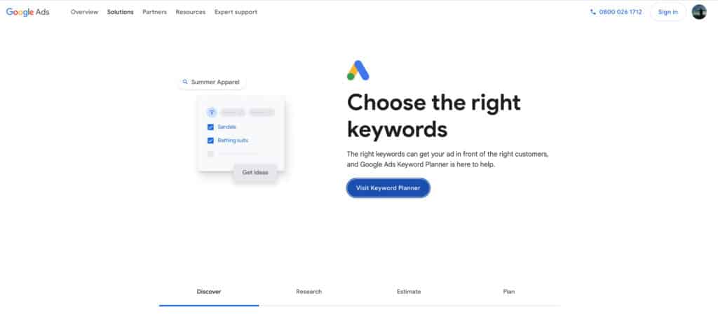 Google Keyword Planner