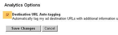 Destination URL Auto-tagging