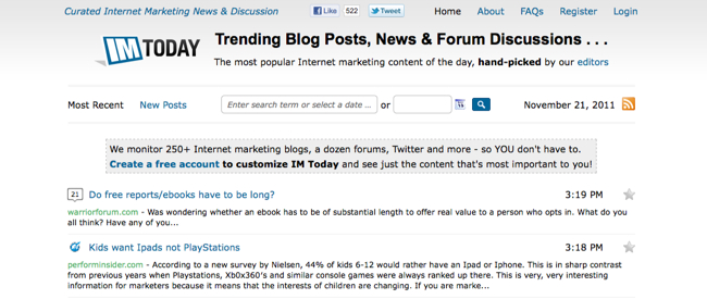 IM Today – Internet Marketing News & Discussion on the Go