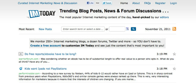 IM Today – Internet Marketing News & Discussion on the Go