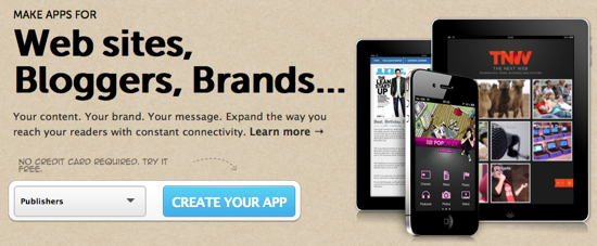 Easily Create Mobile Apps for Your Web Site, Blog and Brand
