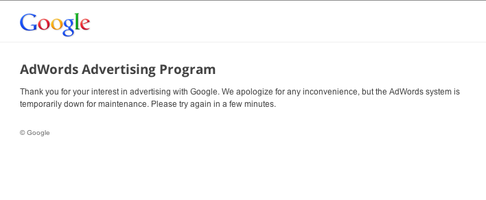 Adwords Down Today