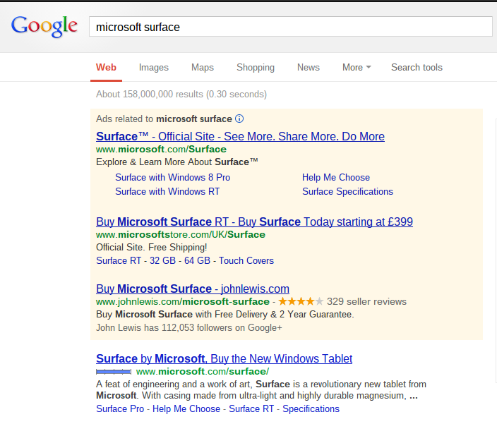 Microsoft Surface PPC Campaign
