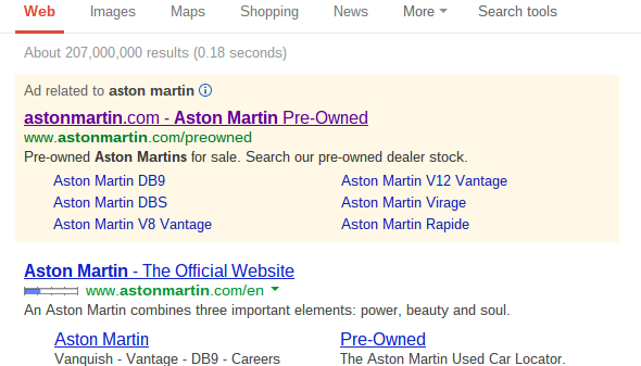 Aston Martin Google Search PPC - Edited