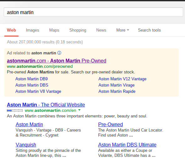 Aston Martin Google Search PPC - Edited