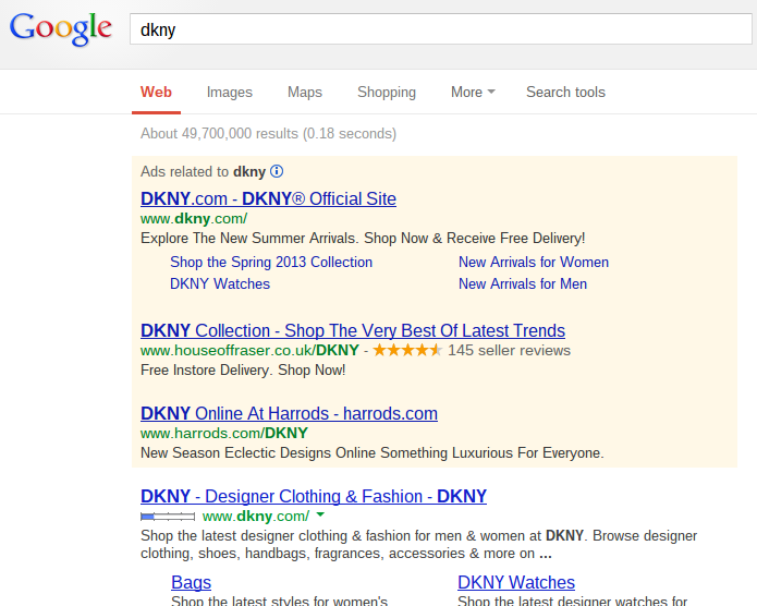 DKNY – Analyse A Real PPC Campaign