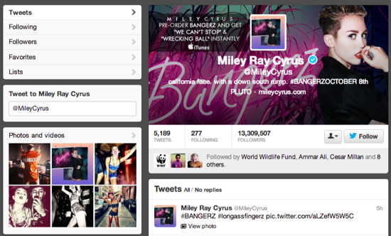 Miley Cyrus Twitter