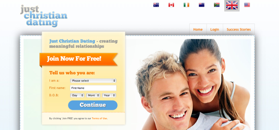 Just Christian Dating Landing Page