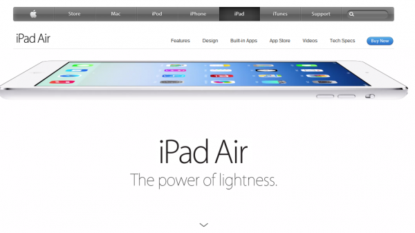 Apple iPad Air PPC Landing Page