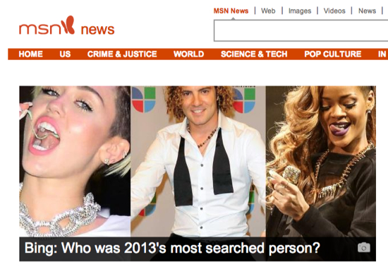 Bing.com’s Most Searched Celebrities of 2013