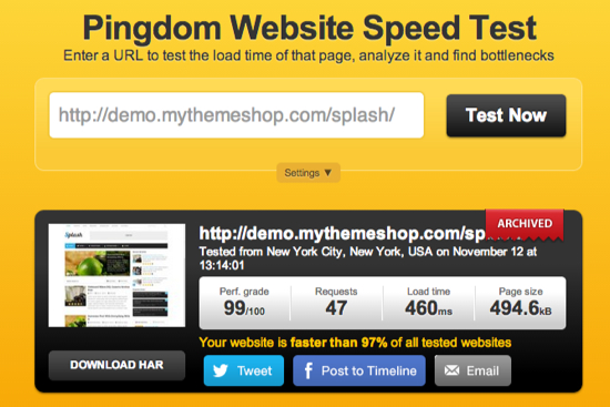 MyThemeShop Speed Test