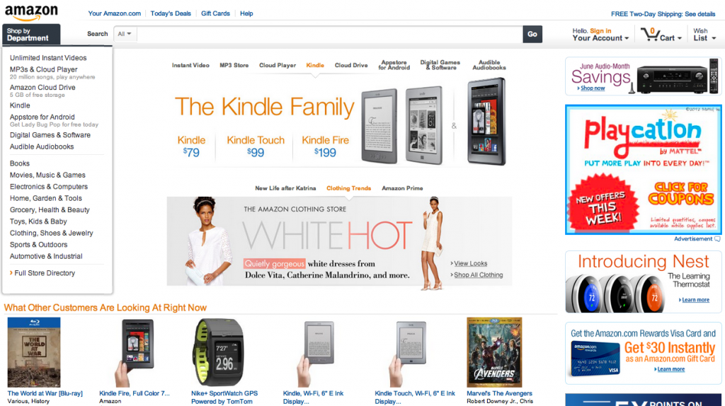 Amazon's Homepage For PPC