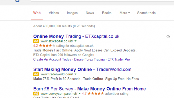 Make Money Online Search Text Adverts