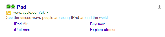 Apple Simple iPad Search Advert