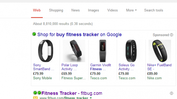 Fitbug PPC Search Advert