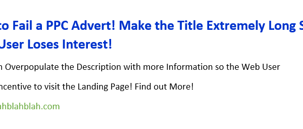 [How to] Stop Your PPC Search Advert Failing