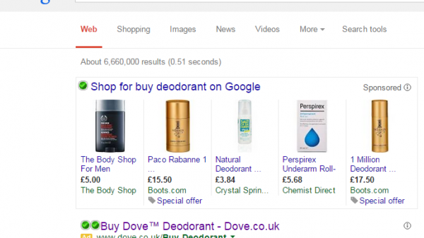 Dove PPC Search Advert