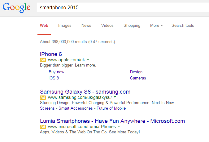 Smartphones of 2015 – Analysing PPC Search Adverts