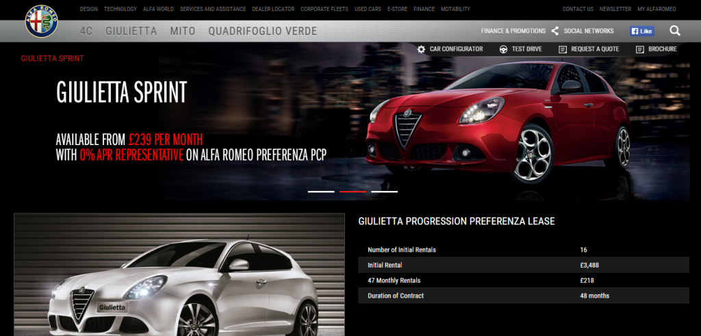 Alfa Romeo PPC Landing Page