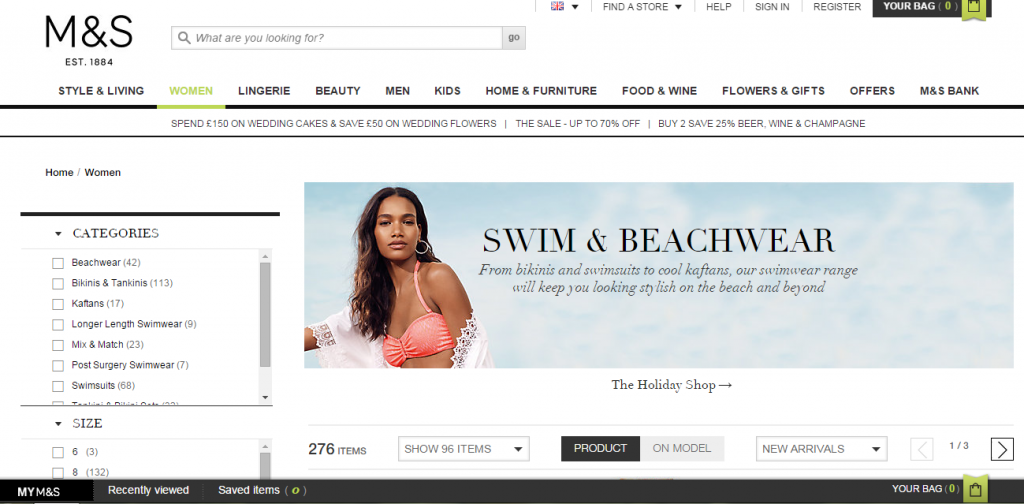 Marks and Spencer PPC Landing Page