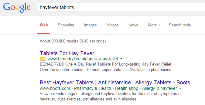 Benadryl – Analyse A Real PPC Campaign