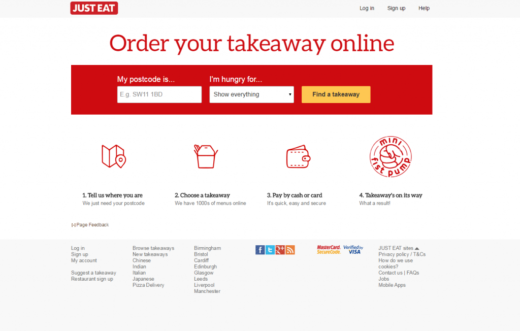 Just Eat PPC Landing Page