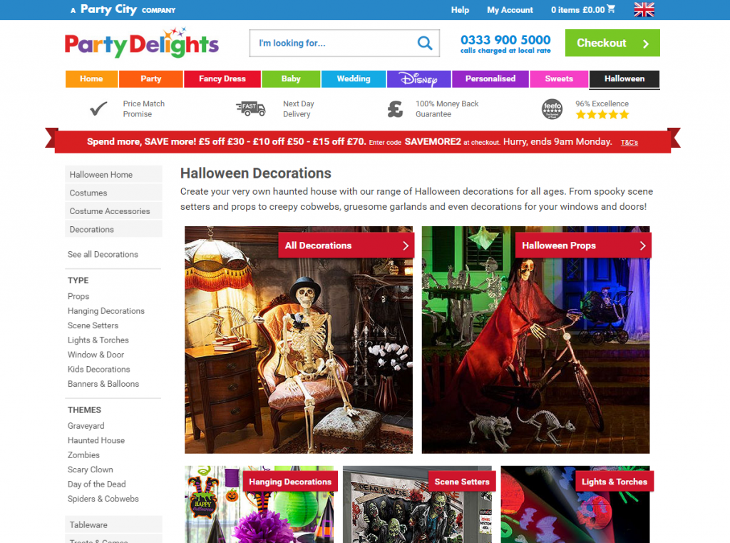 Party Delights PPC Landing Page