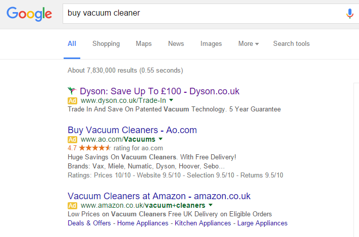 Dyson – Analyse A Real PPC Campaign