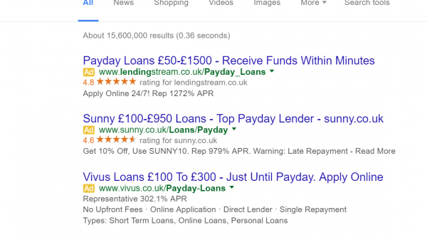 Google Now Banning Payday Loans in AdWords