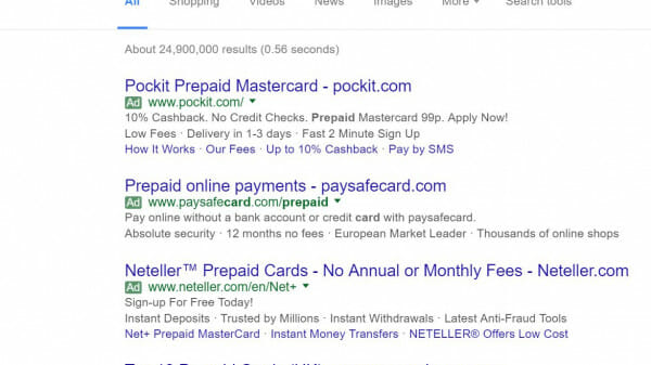 Pockit PPC Search Advert