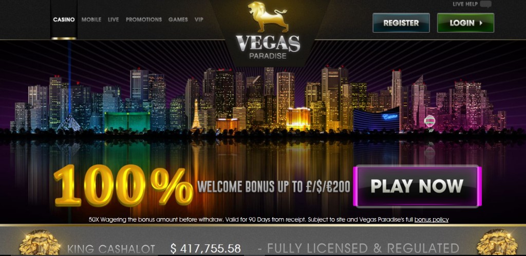 Vegas Paradise PPC Landing Page