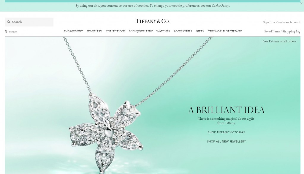 Tiffany and Co PPC Landing Page