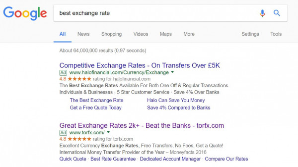 torfx PPC Search Advert