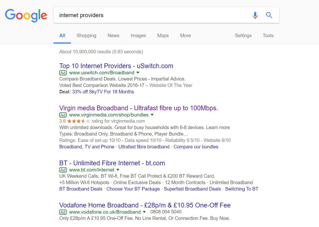 Virgin Media – Analyse A Real PPC Campaign