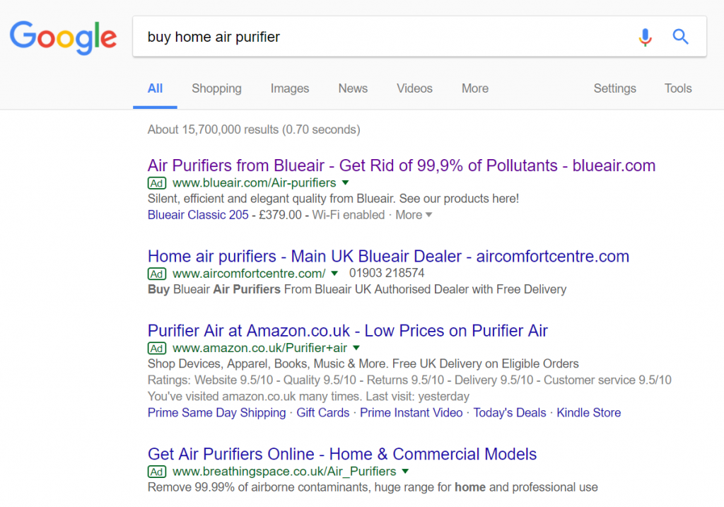 Blueair – Analyse A Real PPC Campaign