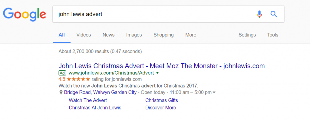 John Lewis Advert – Analyse A Real PPC Campaign