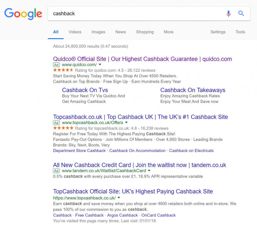 Quidco – Analyse A Real PPC Campaign