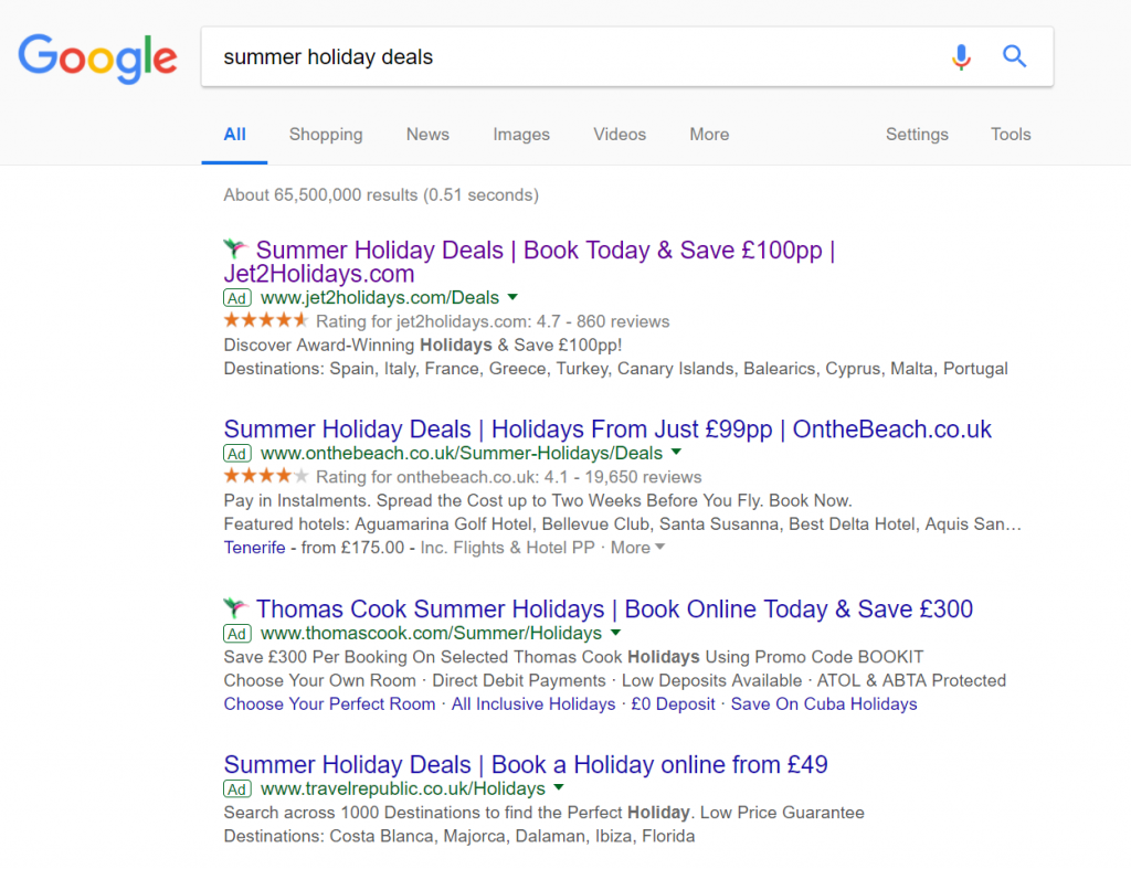 Jet2holidays – Analyse A Real PPC Campaign