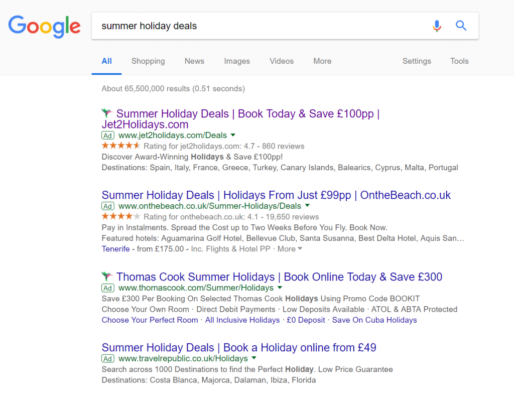 Jet2holidays – Analyse A Real PPC Campaign