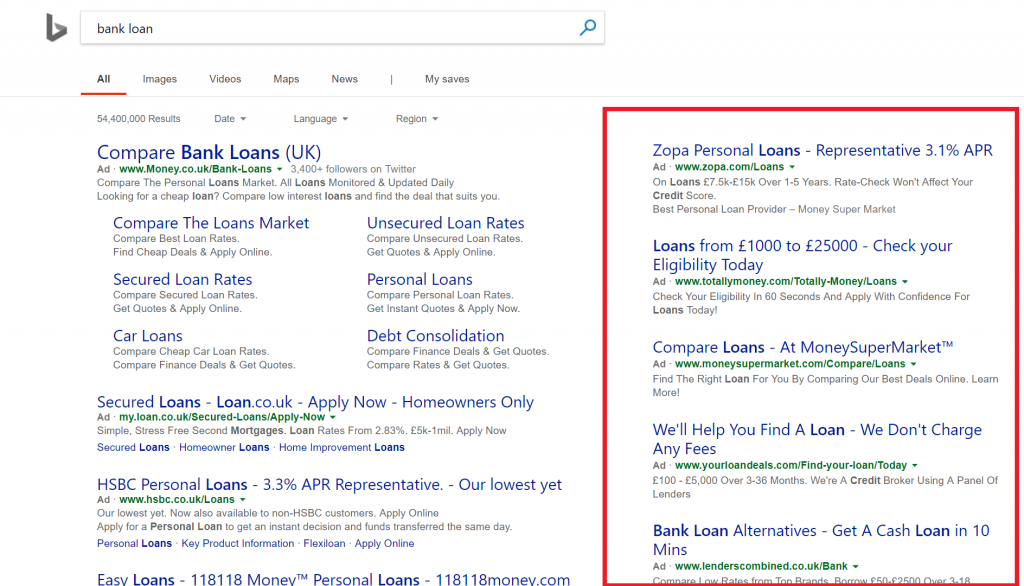 Sidebar Text Ads Starting to be Removed by Bing