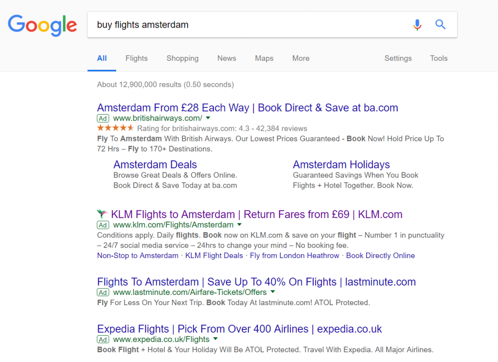 KLM – Analyse A Real PPC Campaign