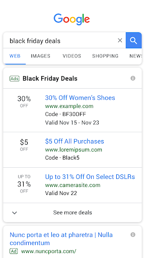Google Introduces New ‘Black Friday’ Search Advert