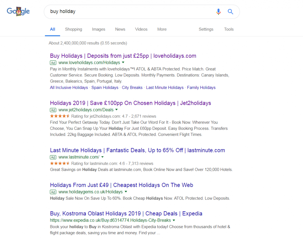 Love Holidays – Analyse A Real PPC Campaign