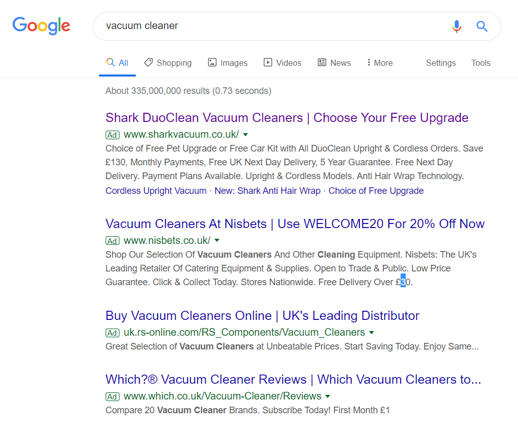 Shark Vacuum – Analyse A Real PPC Campaign
